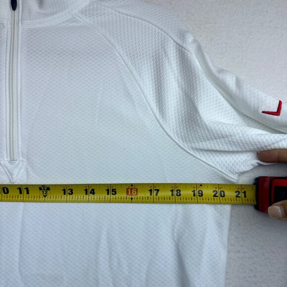 Land's End Verizon White Quarter Zip Pullover Mens Small Casual Workwear Light - Picture 11 of 11